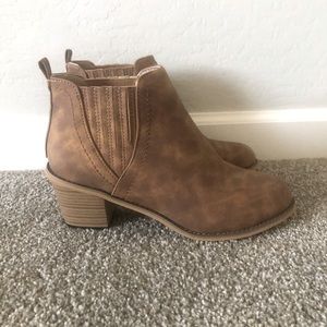 Brown booties—never worn